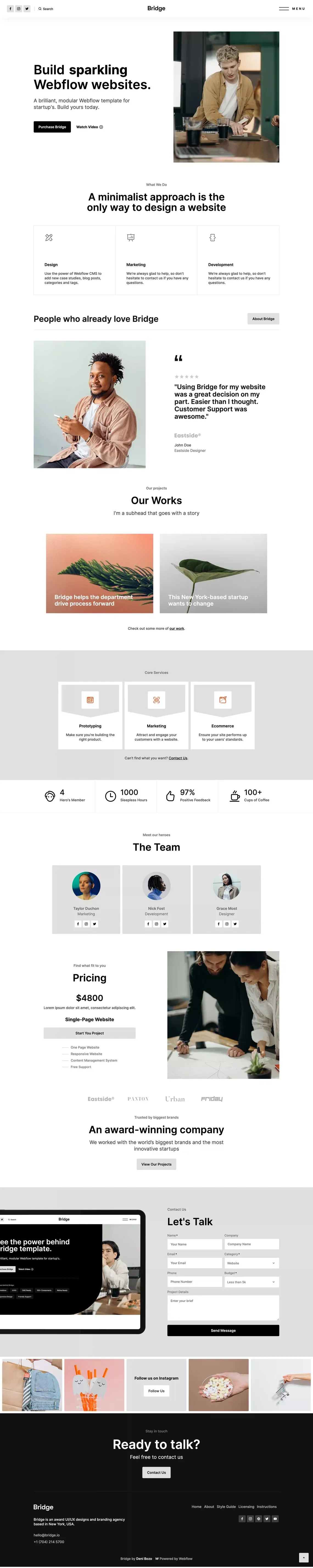 Bridge - Business Webflow Template - Template design