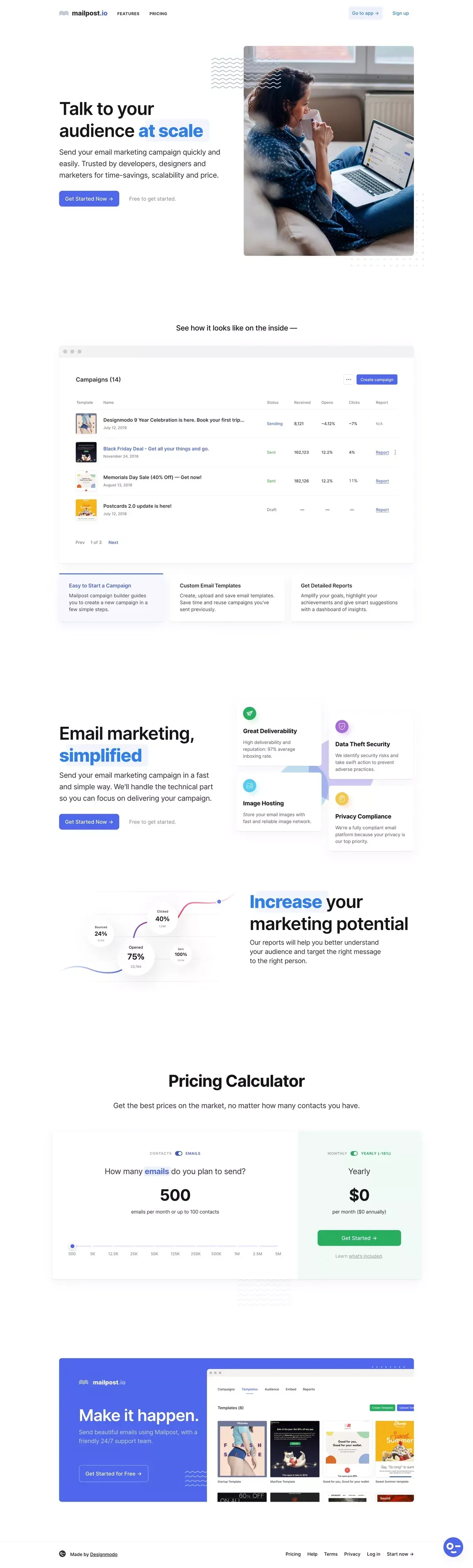 Email Marketing Software - Mailpost - Landing design
