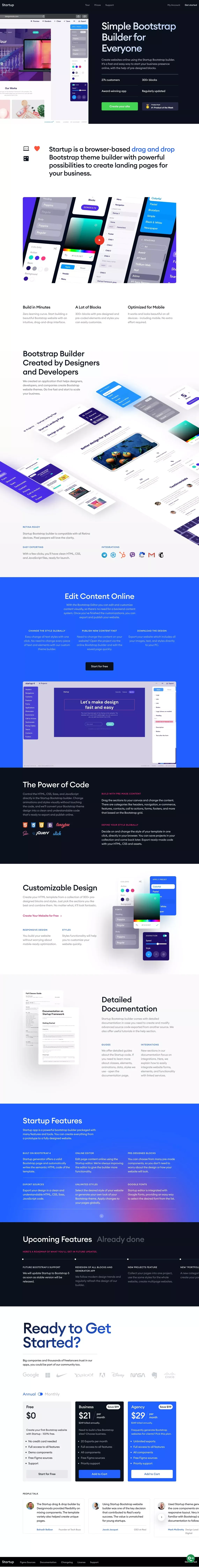 Free Bootstrap Builder for Templates & Themes - Startup - Landing design