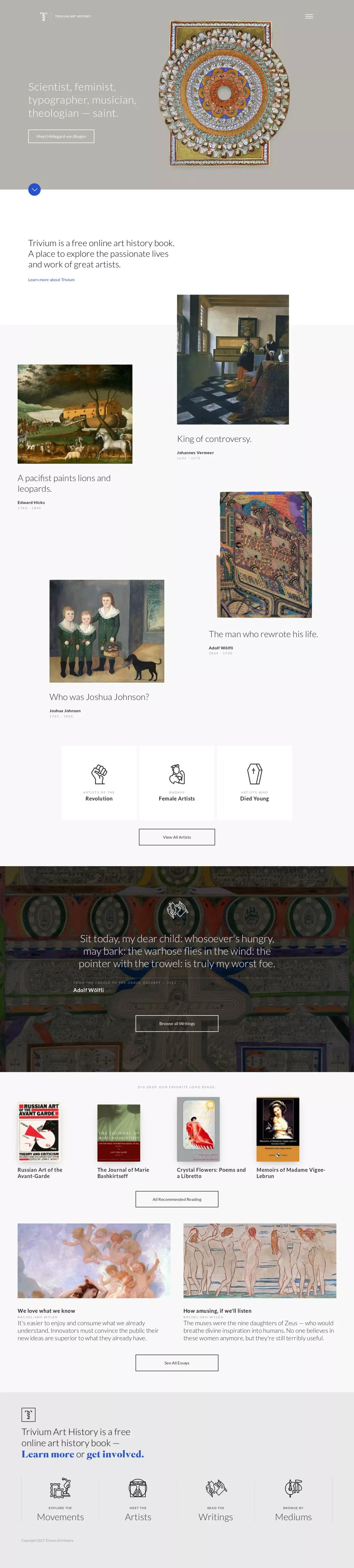 Trivium Art History - Blog design