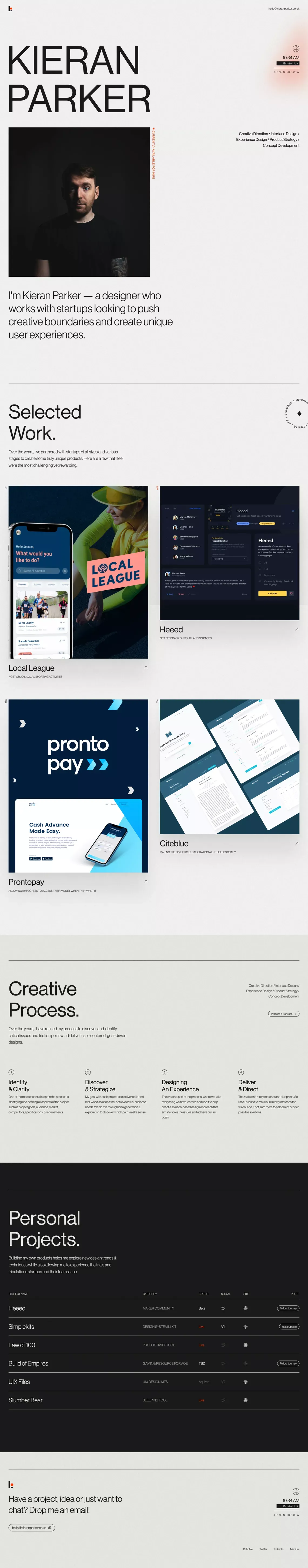 Kieran Parker - Designer - Portfolio design