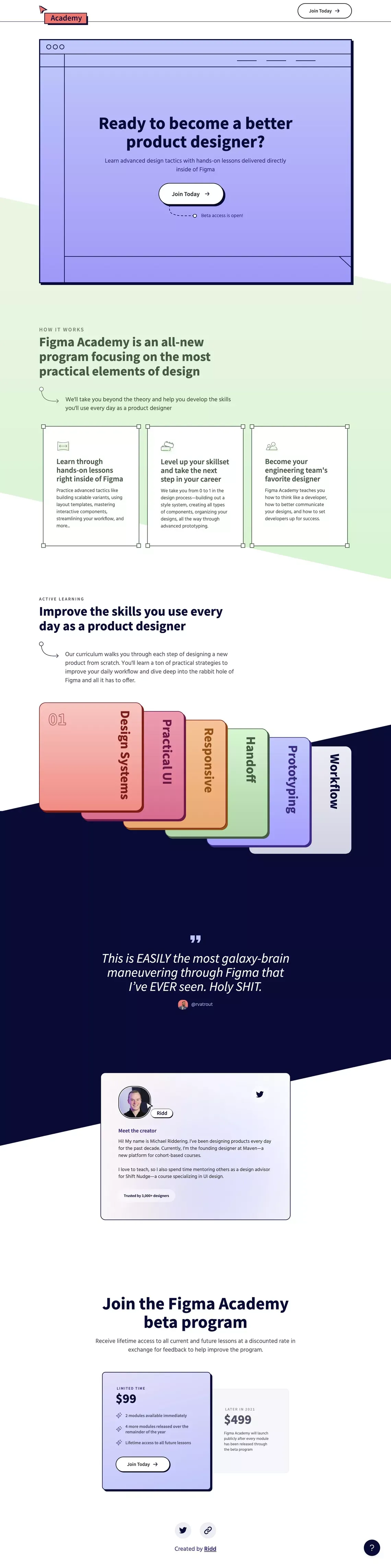 Figma Academy  |  Product Design Program - Landing design