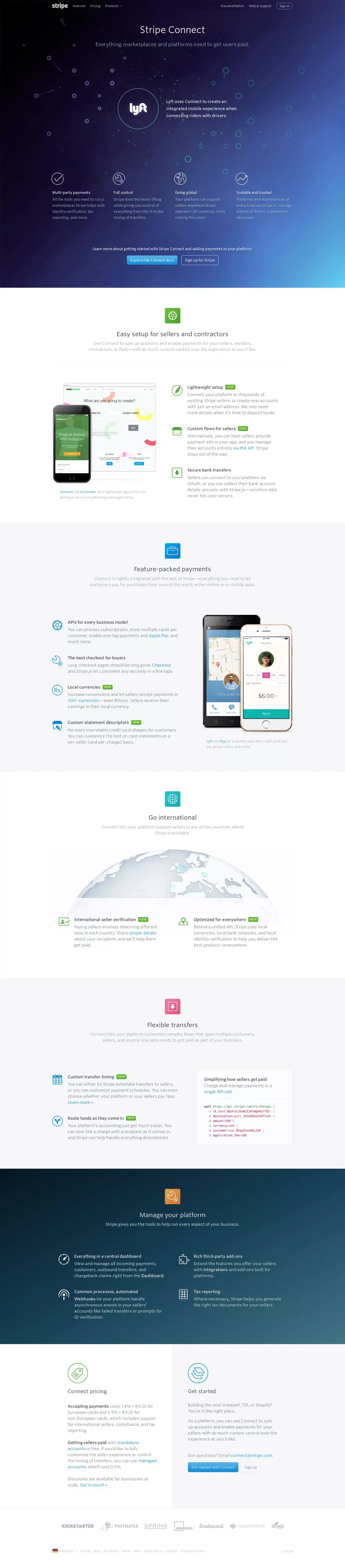 Stripe Connect - Landing design