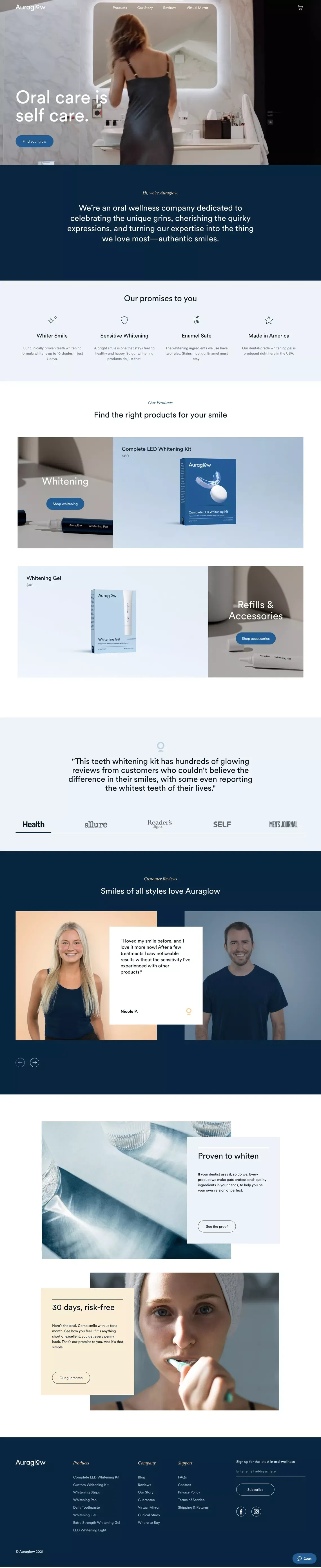 Teeth Whitening Kit With Light | Whitens In Minutes | AuraGlow | Auraglow - Ecommerce design