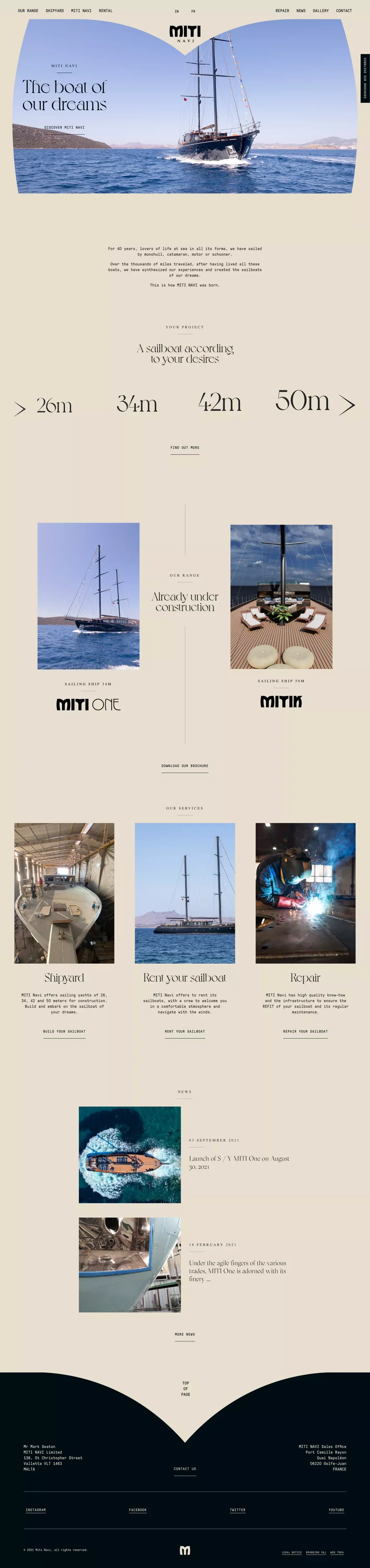 Les voiliers de nos rêves • Miti Navi - Landing design