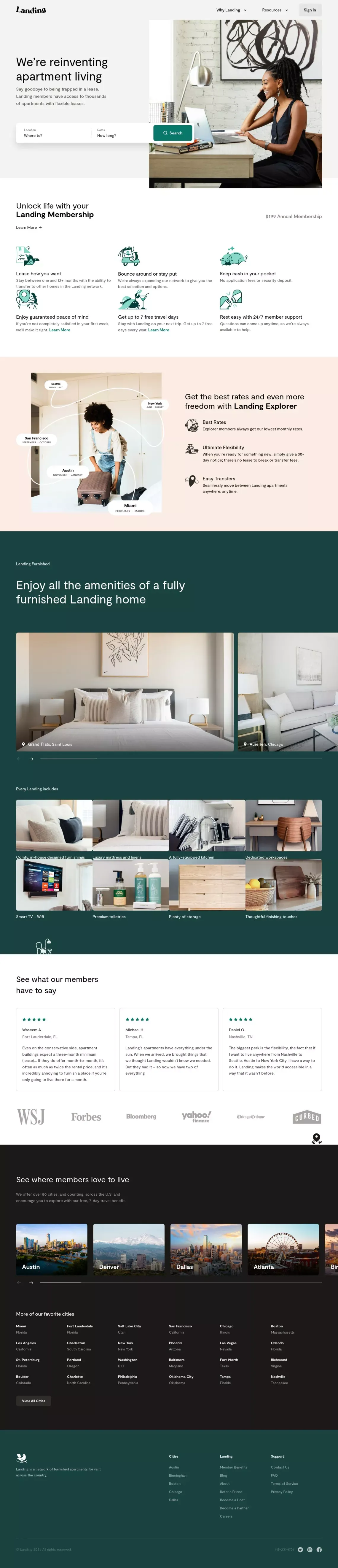 Flexible Furnished Apartments for Rent | Landing - Landing design