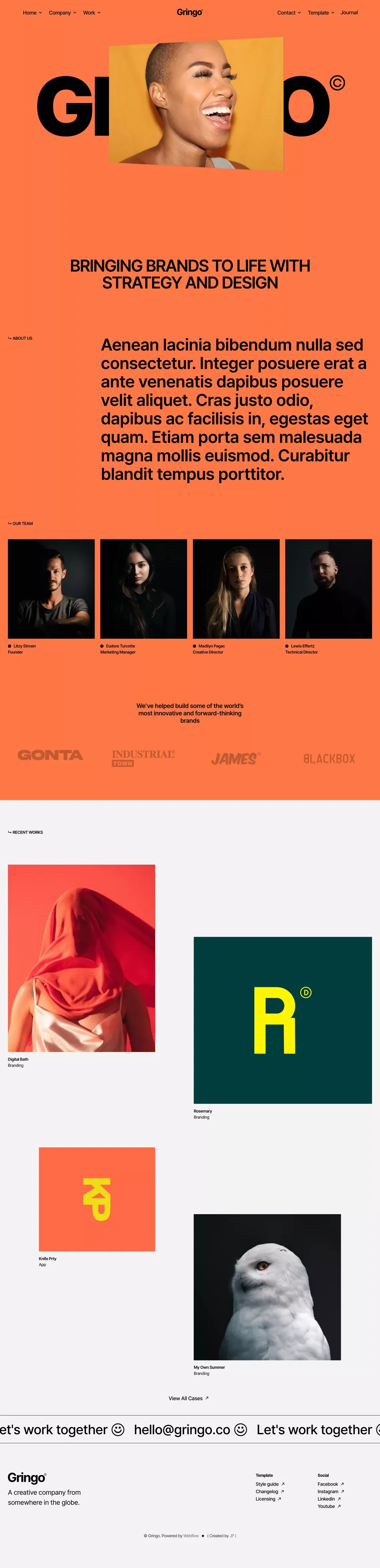 Gringo - Agency Webflow Template - Template design
