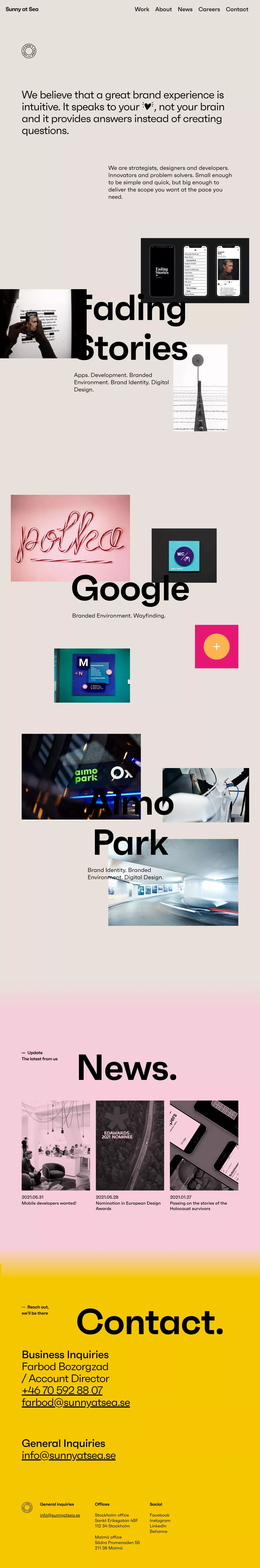 Design and Technology Agency | Sunny at Sea - Portfolio design