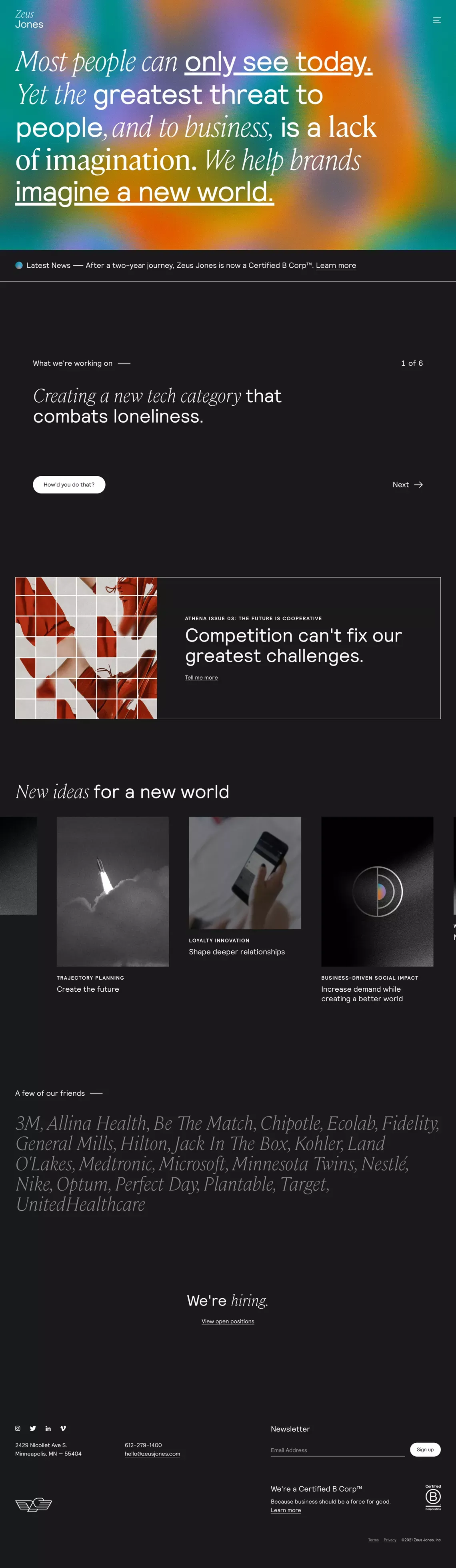 Zeus Jones | Brand, Culture & Experience - Portfolio design