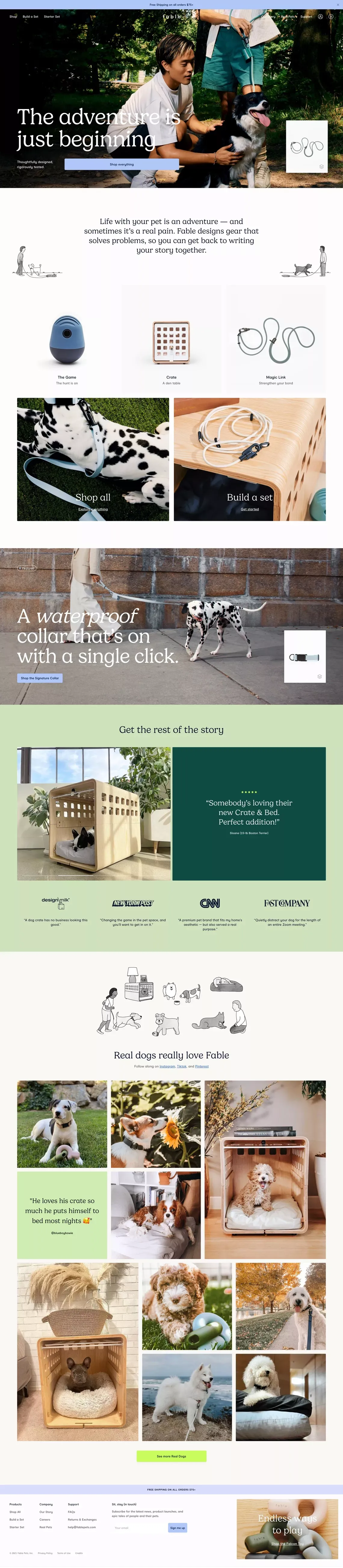 Fable | Adventure awaits - Ecommerce design