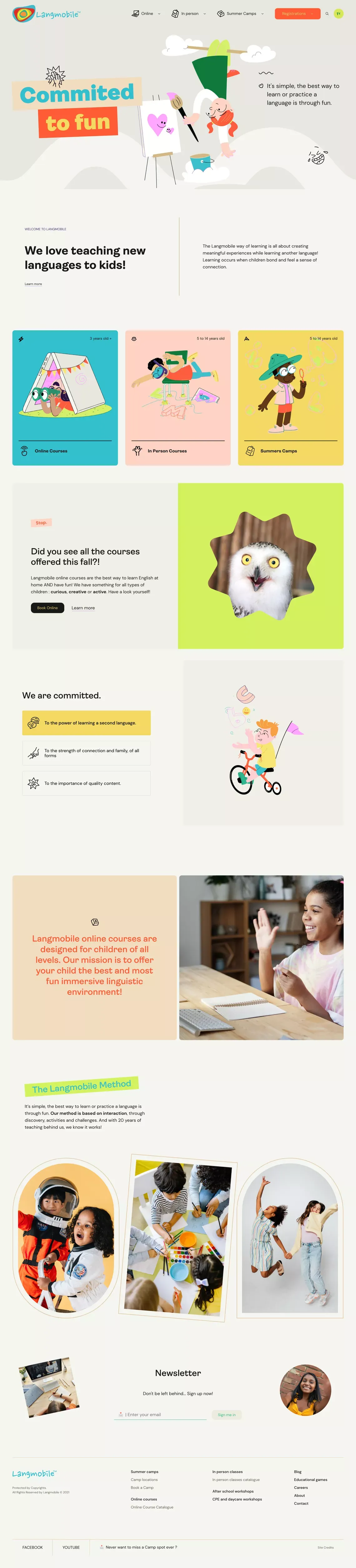 Langmobile — Language learning services for families - Landing design
