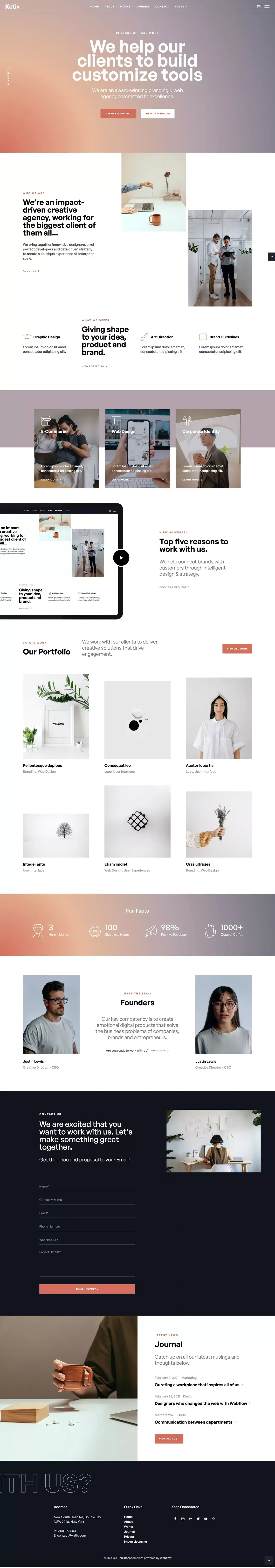Katix - Agency Webflow Template - Template design