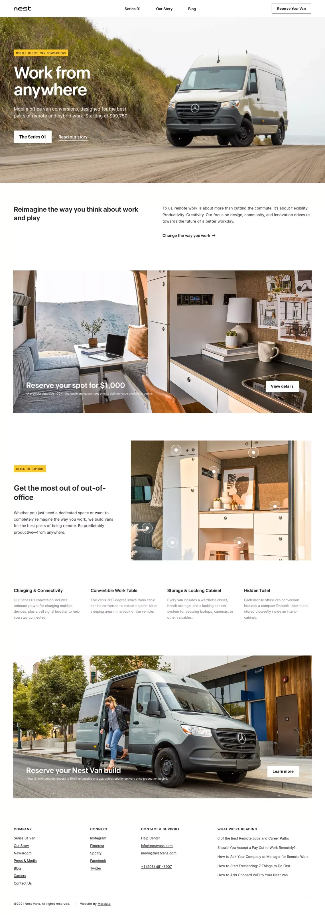 Nest Vans | Mobile Office Sprinter Van Conversions - website design