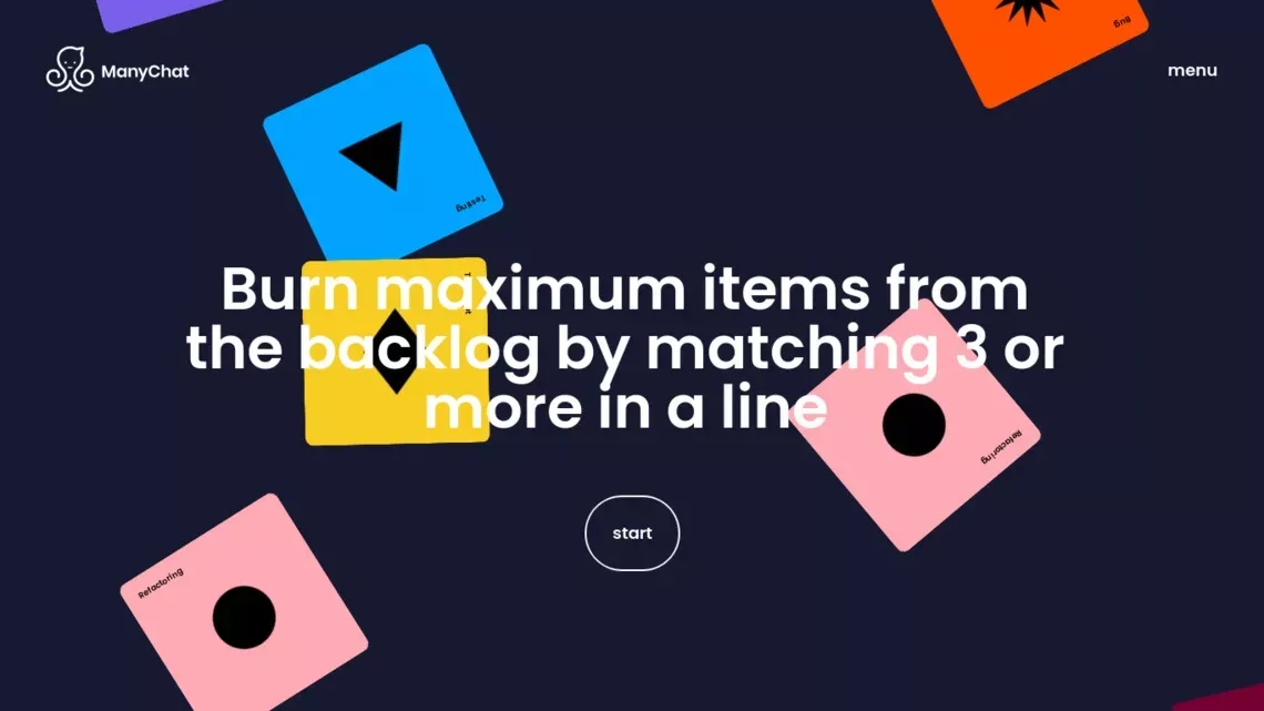Burn the tickets game by ManyChat - Other design