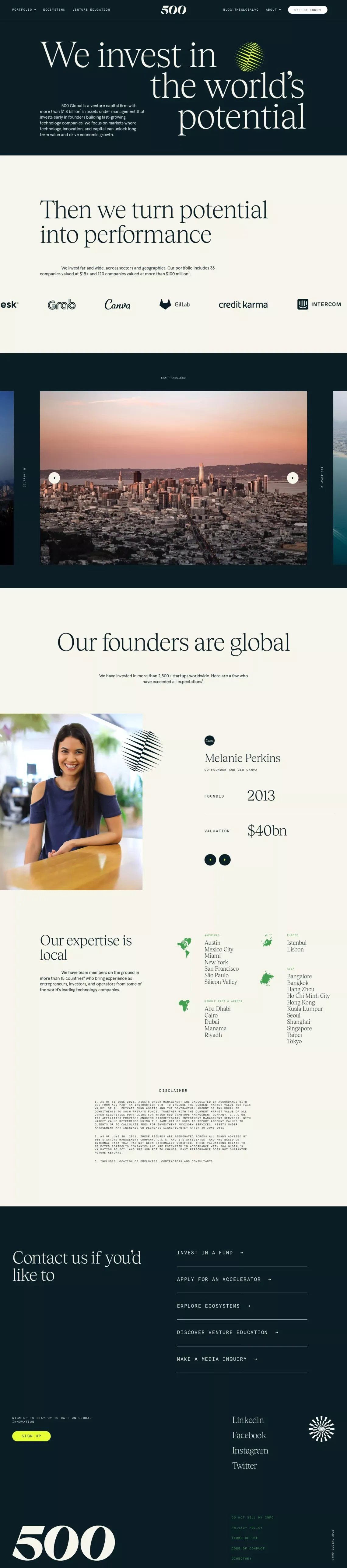500 Global - Portfolio design