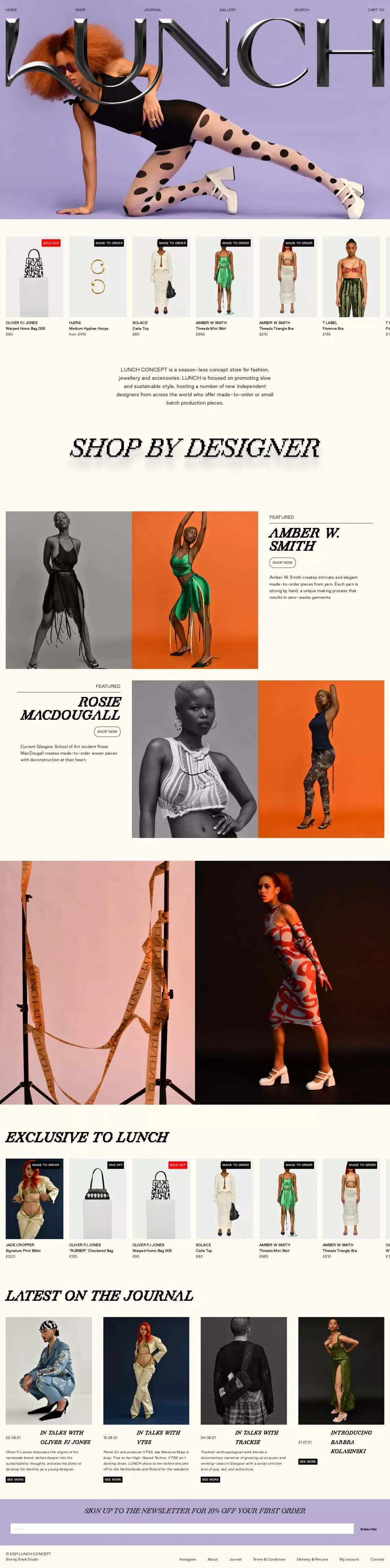 LUNCH – A season-less concept store promoting slow and sustainable style - Ecommerce design