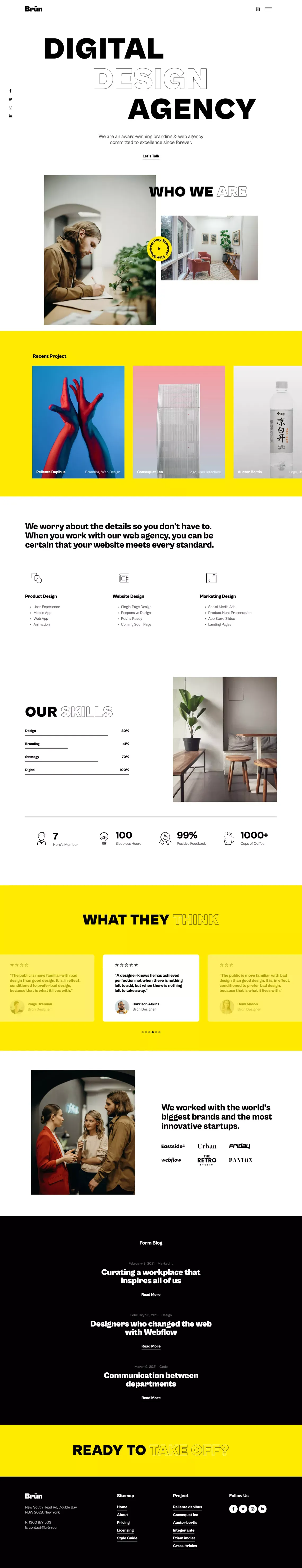 Brün - Webflow Ecommerce website template - Template design