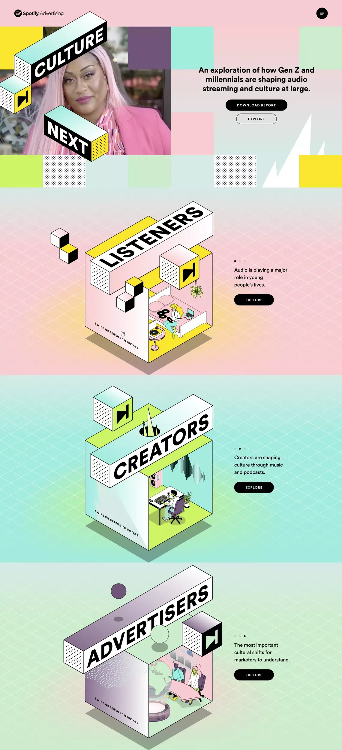 Culture Next: 2021 | Spotify Advertising - Landing design