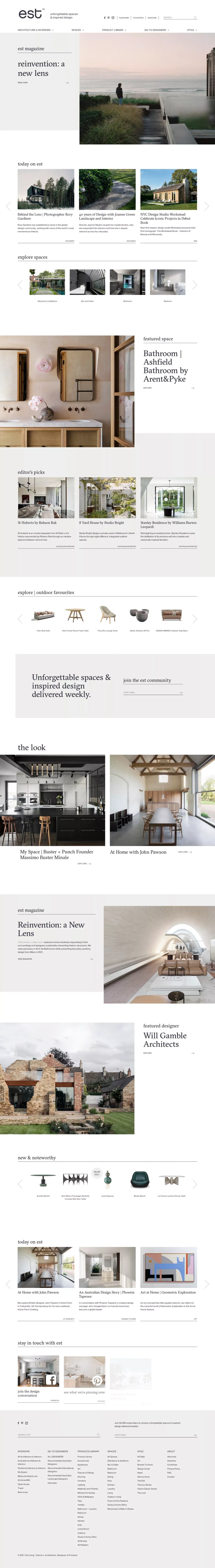 est living | unforgettable spaces | designers | architecture and interiors - Blog design