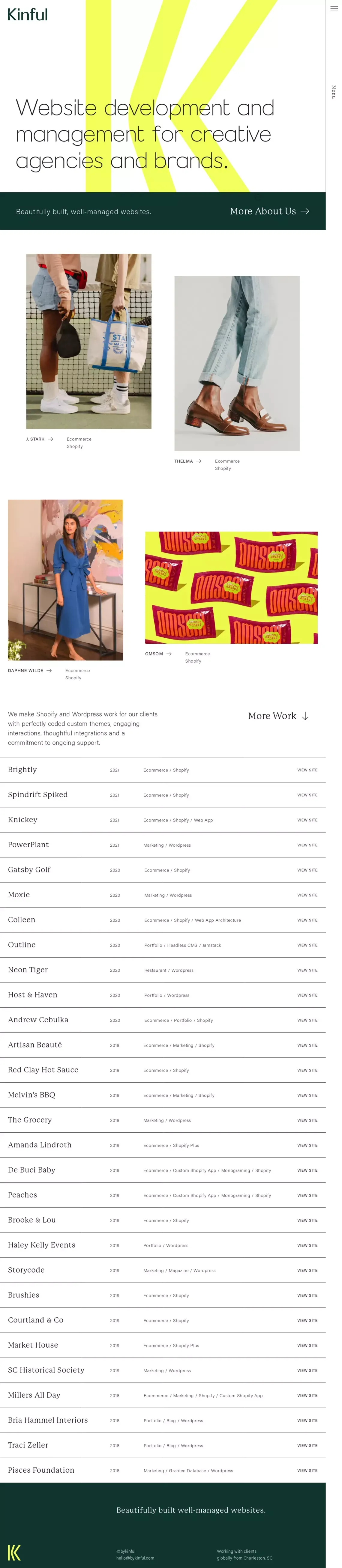 Kinful | Web Development | Ecommerce | Shopify | Charleston, SC - Portfolio design