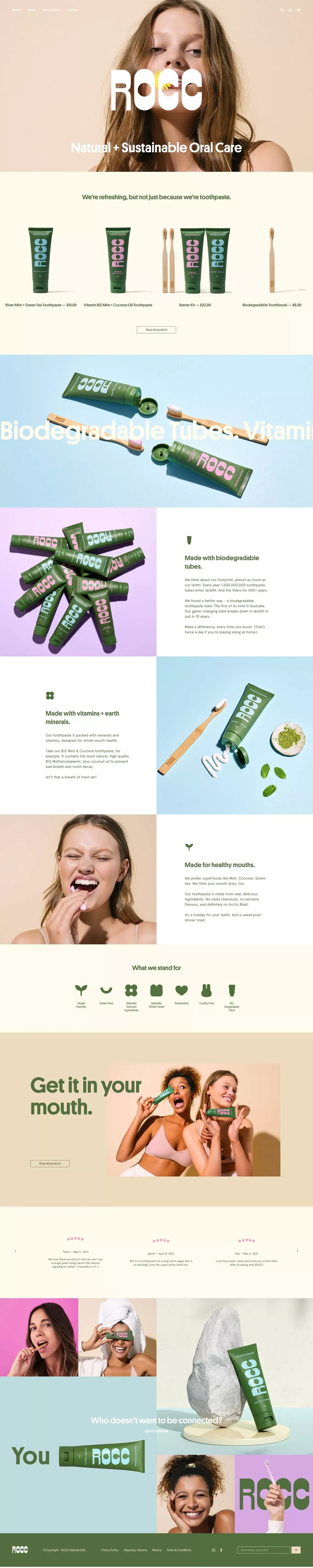 Home - Rocc Naturals - Ecommerce design