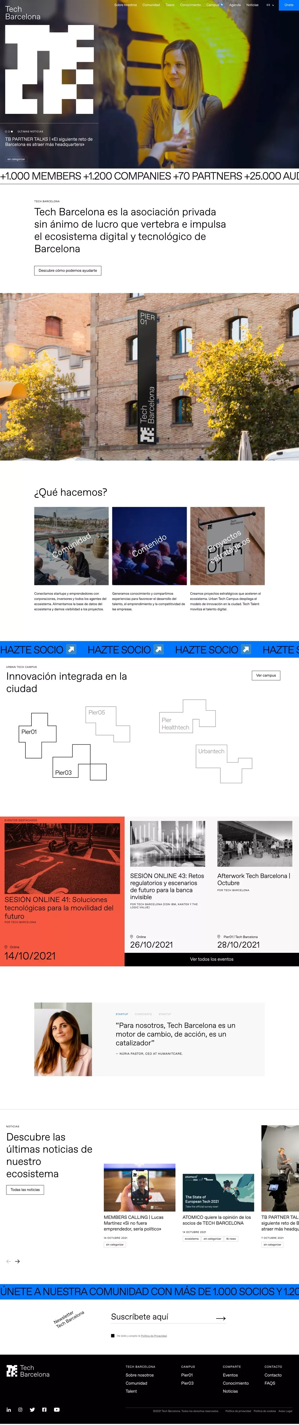 Tech Barcelona | Empowering Barcelona’s digital & tech ecosystem - Landing design