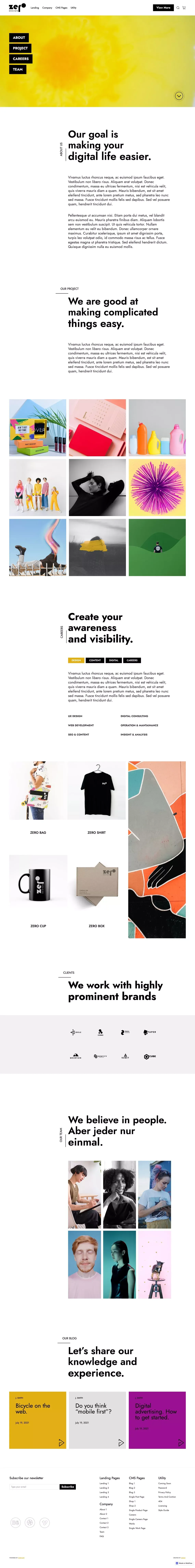 ZeroDesign - Agency Webflow Template - Template design