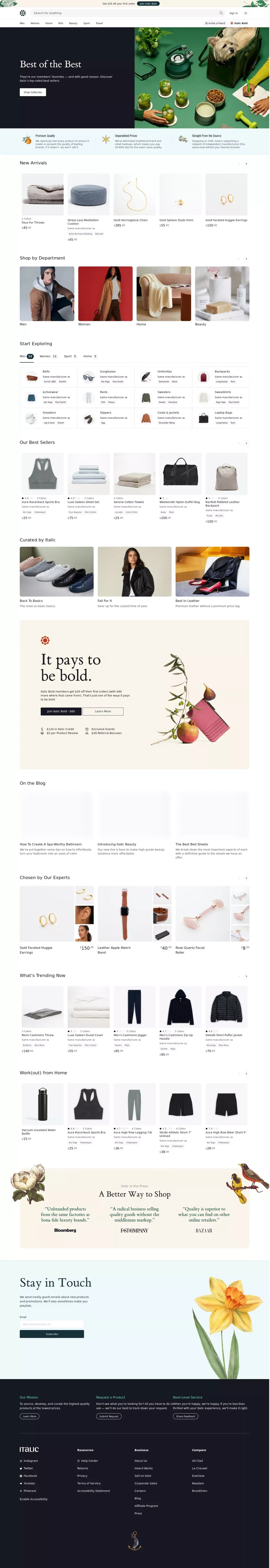 Italic | Premium Quality, Bold Prices - Ecommerce design