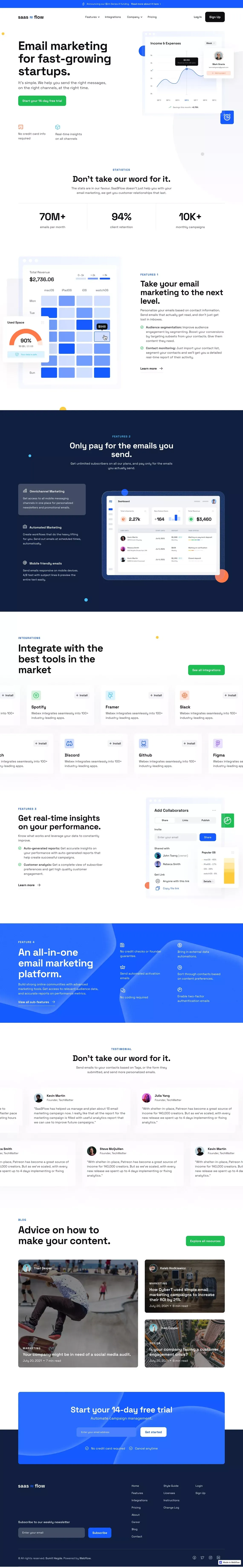 SaasFlow - Software Webflow Template - Template design