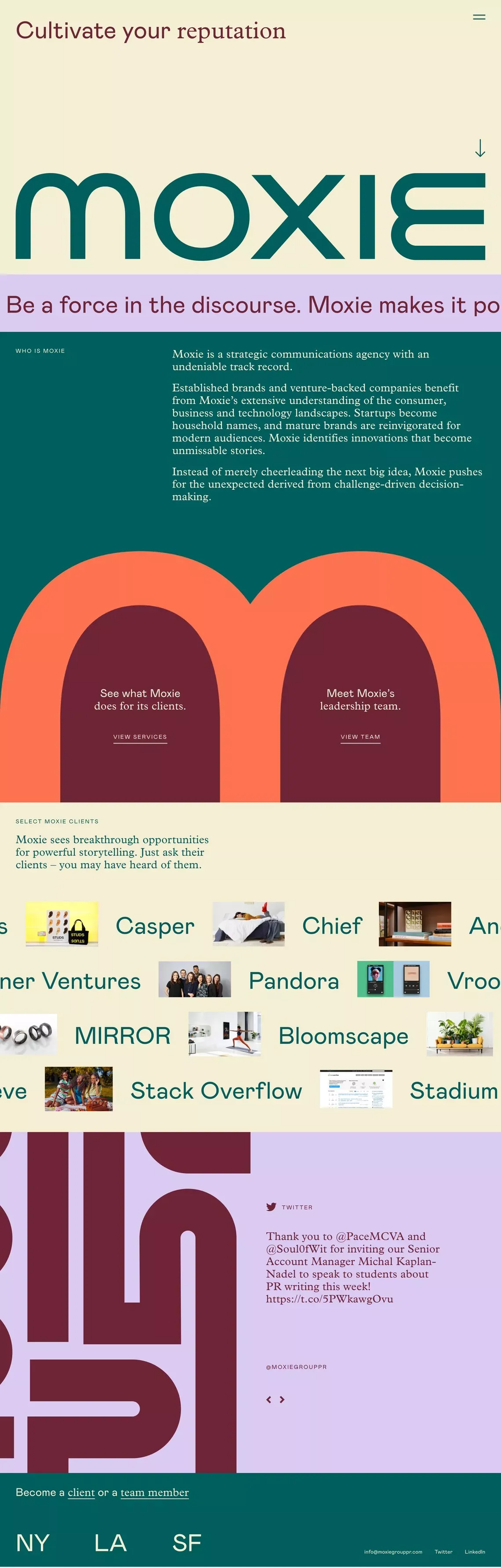 Moxie Communications Group | Public Relations - Portfolio design