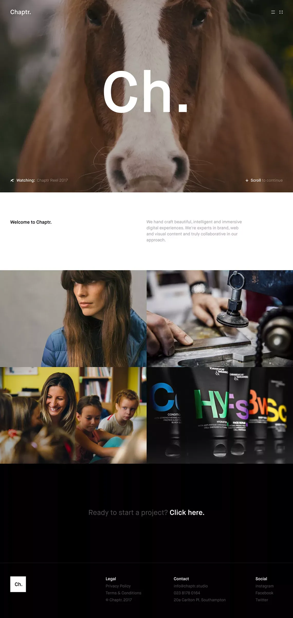 Chaptr | A Multidisciplinary Creative Studio | Bespoke Web Design - Portfolio design