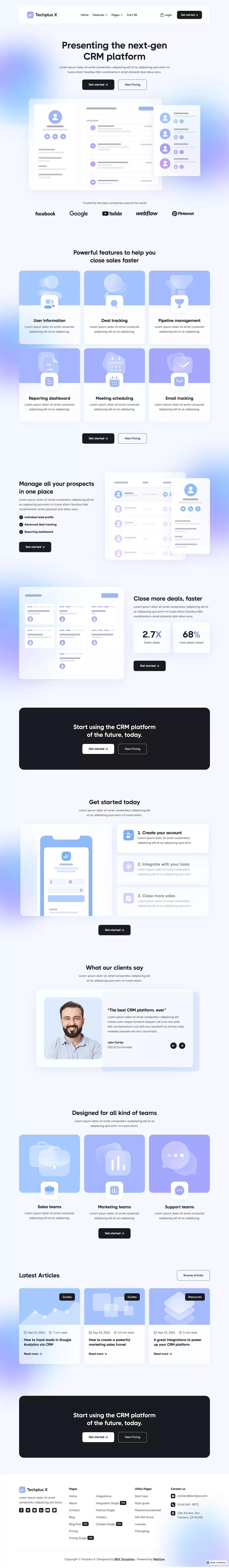Techplus X - Technology Webflow Template - Template design