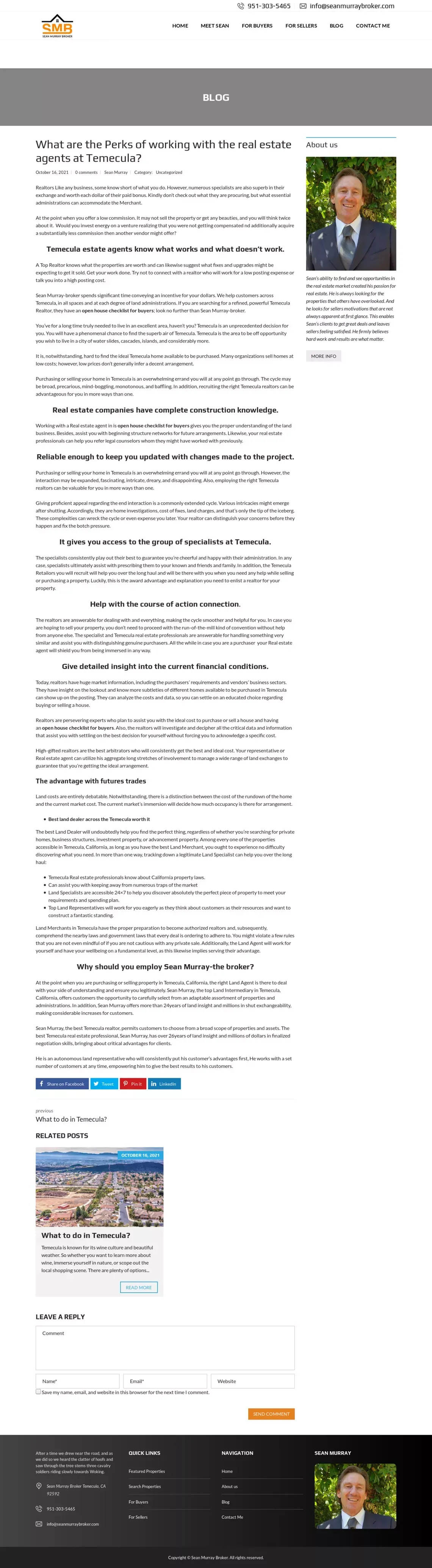 What are the Perks of working with the real estate agents at Temecula? - - website design