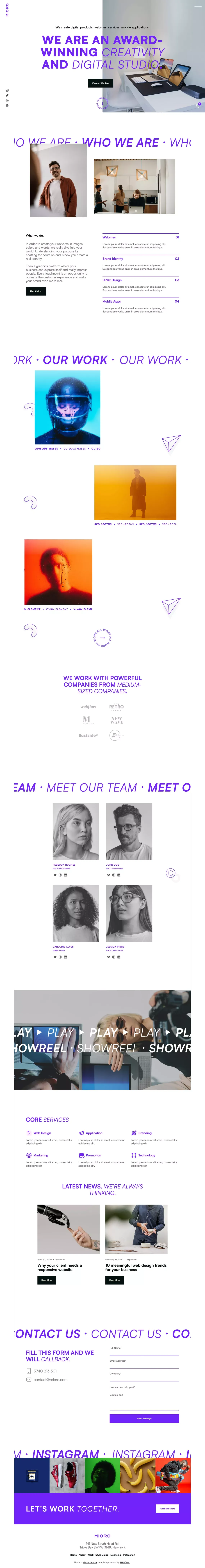 Micro - Webflow Ecommerce Template - Template design