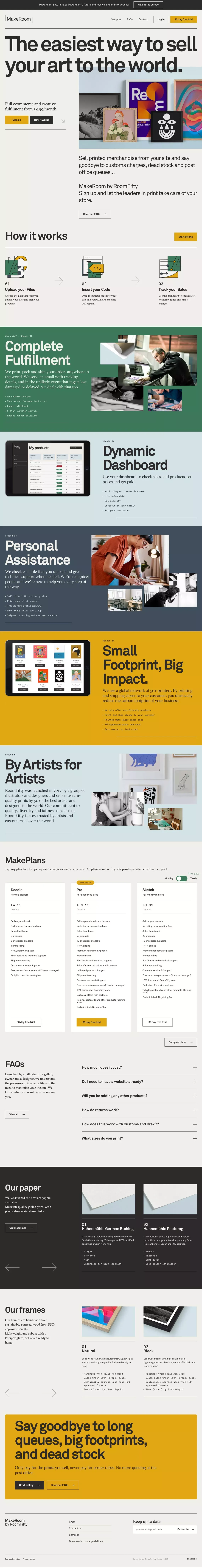 Homepage - MakeRoom - Landing design