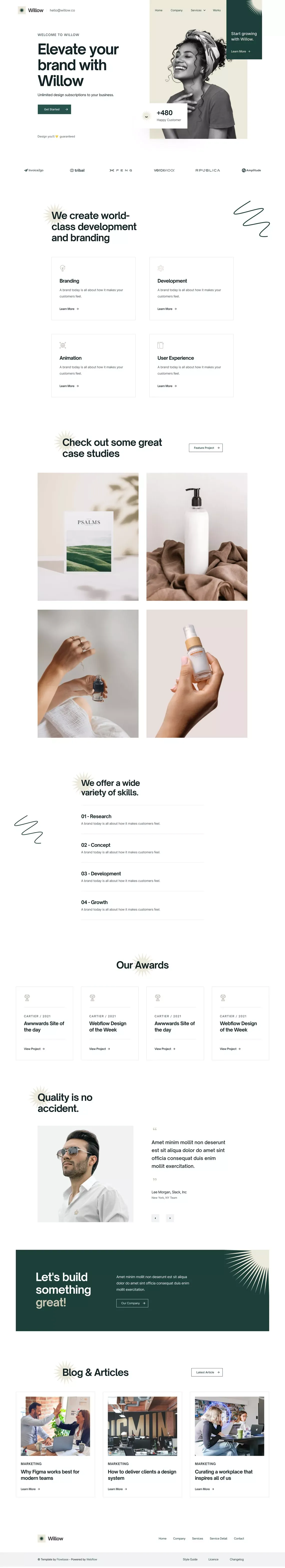 Willow - Agency Webflow Template - Template design