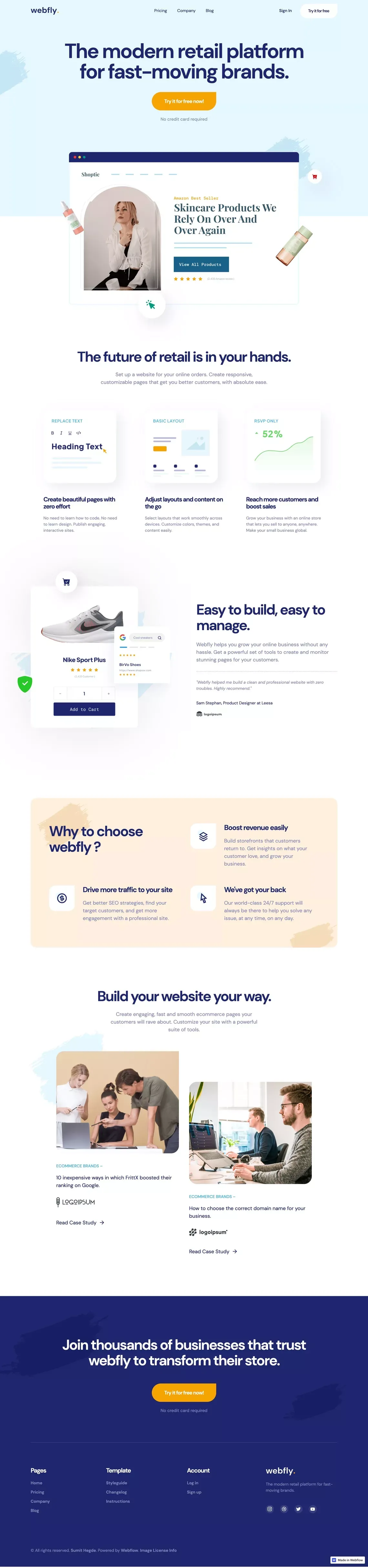 Webfly - Software WebflowTemplate - Template design