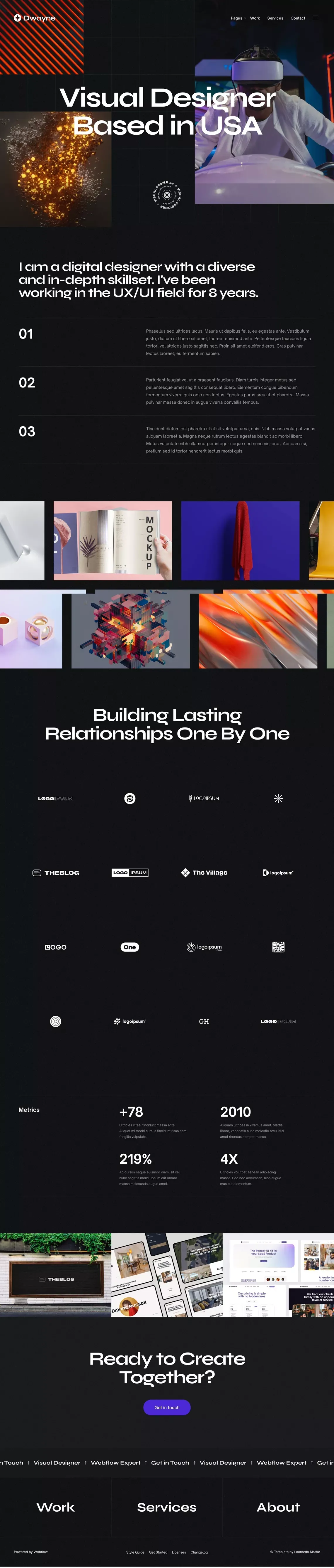 Dwayne - Portfolio Webflow Template - Template design
