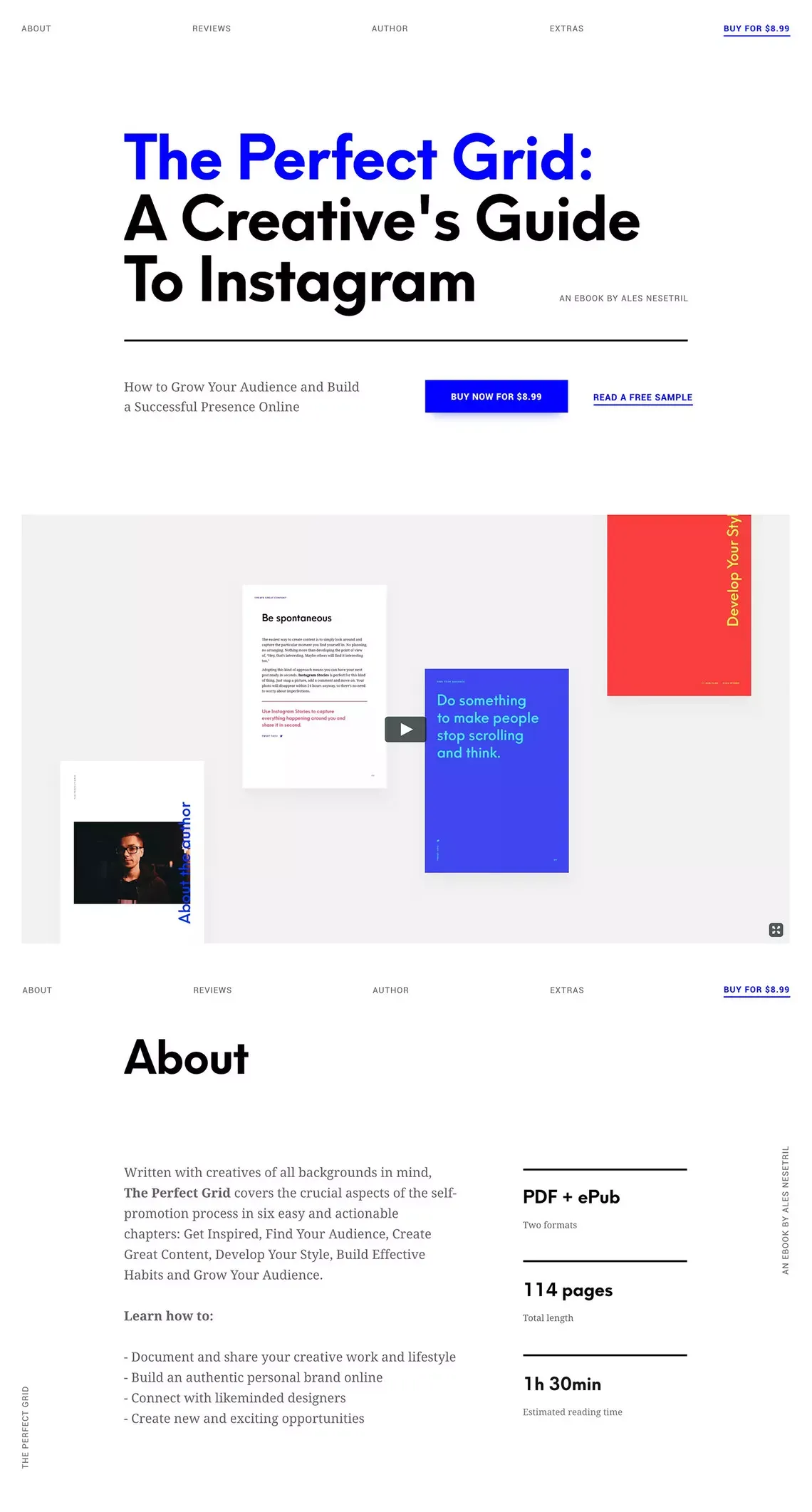 The Perfect Grid by Ales Nesetril - Landing design