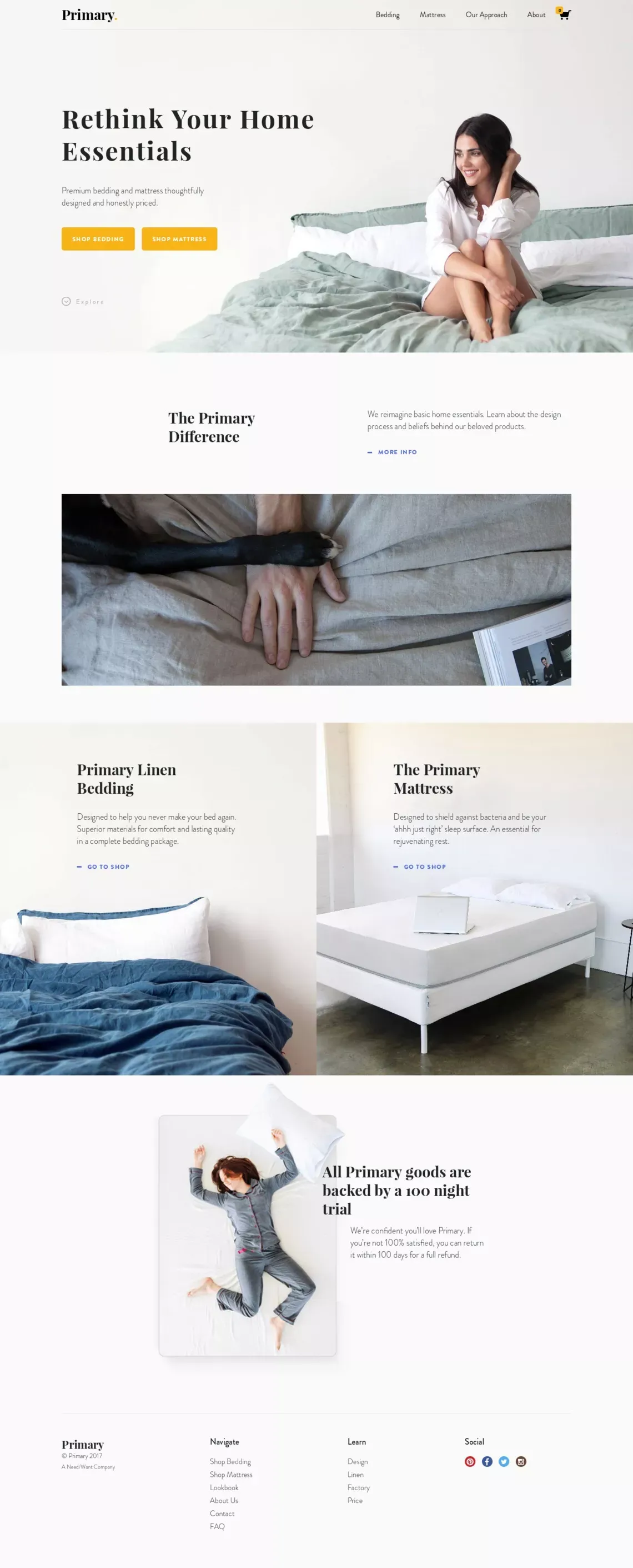 Premium Linen Honestly Priced – Primary - Landing design