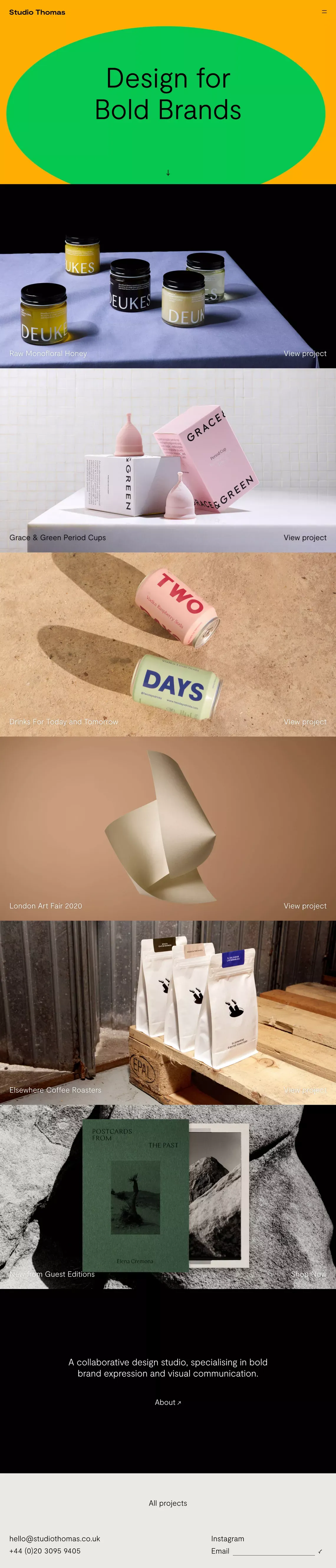 Studio Thomas | Design for Bold Brands | Design and Branding studio - Portfolio design