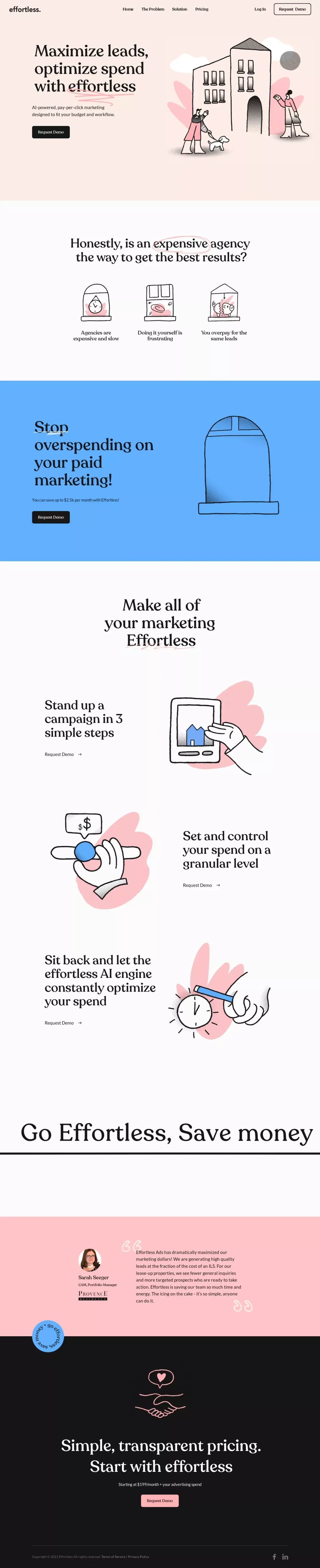 Effortless | Maximize Leads, Optimize Spend - website design