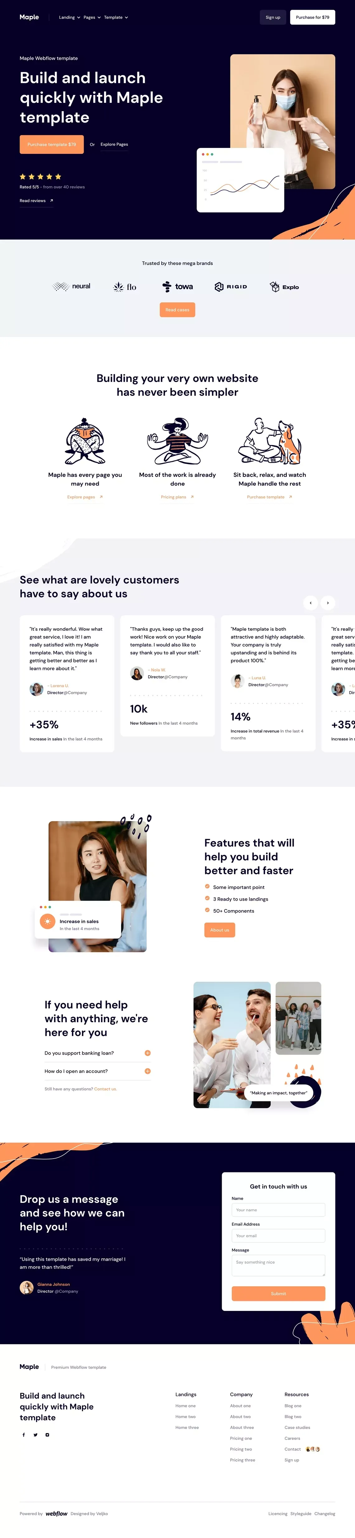 Maple - Startup HTML5 Responsive Website Template - Template design