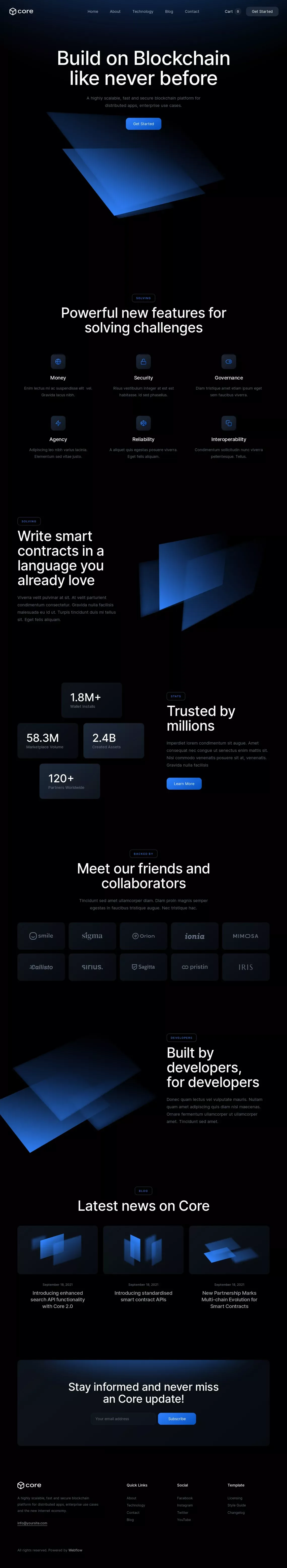 Core - Webflow Website Template - Template design