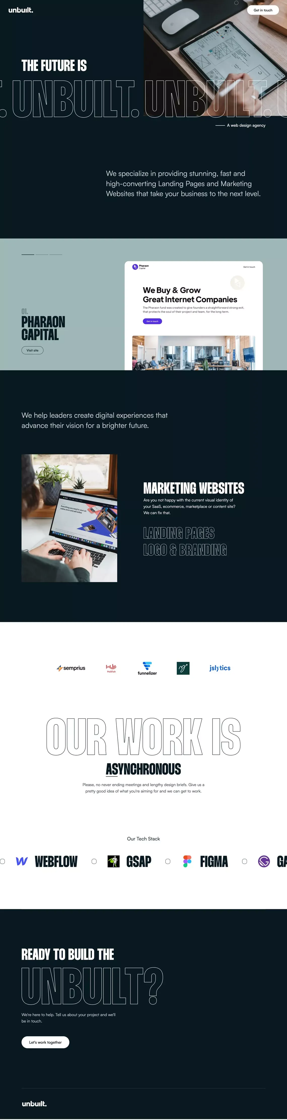 Unbuilt | A web design agency - Portfolio design