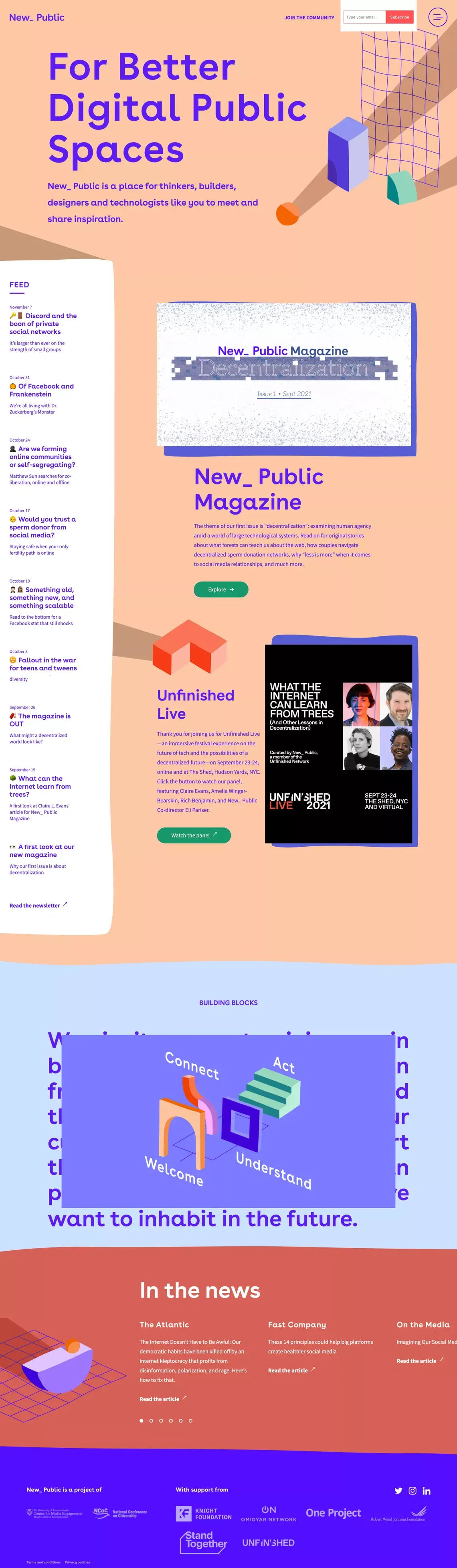 New_ Public - For Better Digital Public Spaces - Landing design