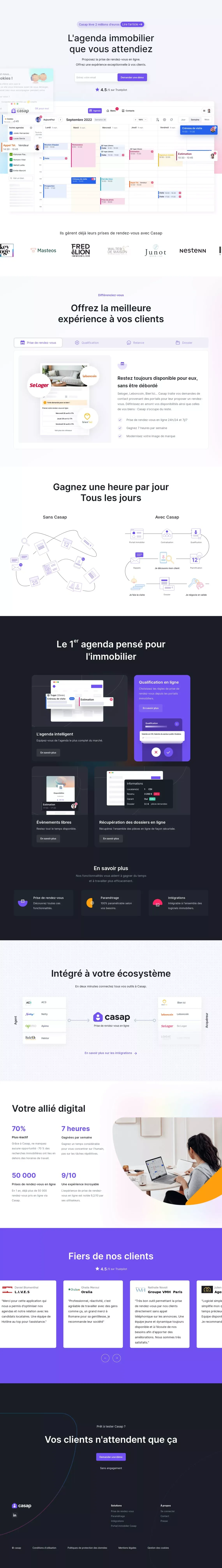 Casap - Agenda immobilier - website design