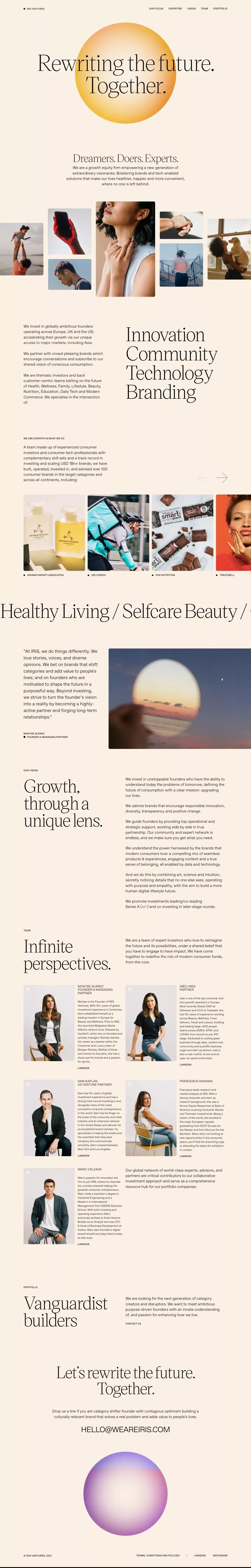 IRIS Ventures - Rewriting the future. Together. - Portfolio design