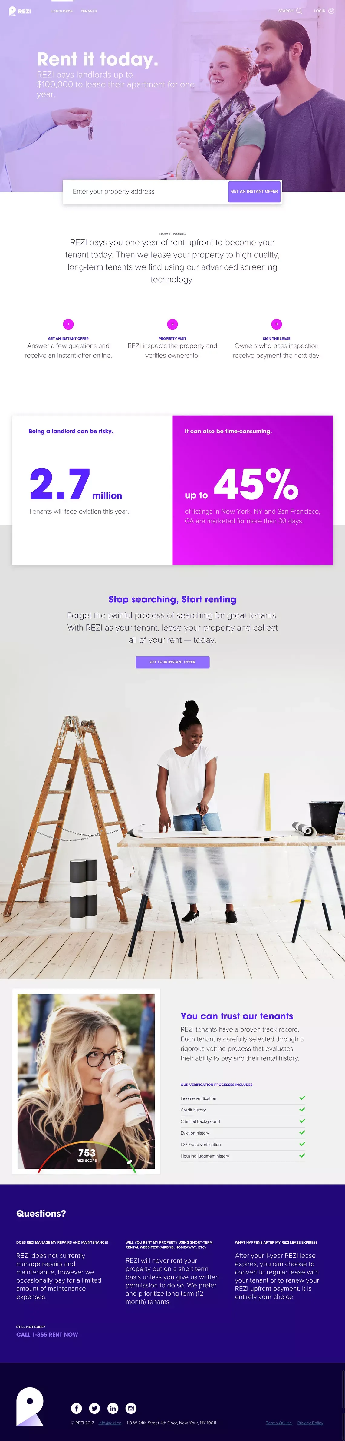 Rezi - Landing design