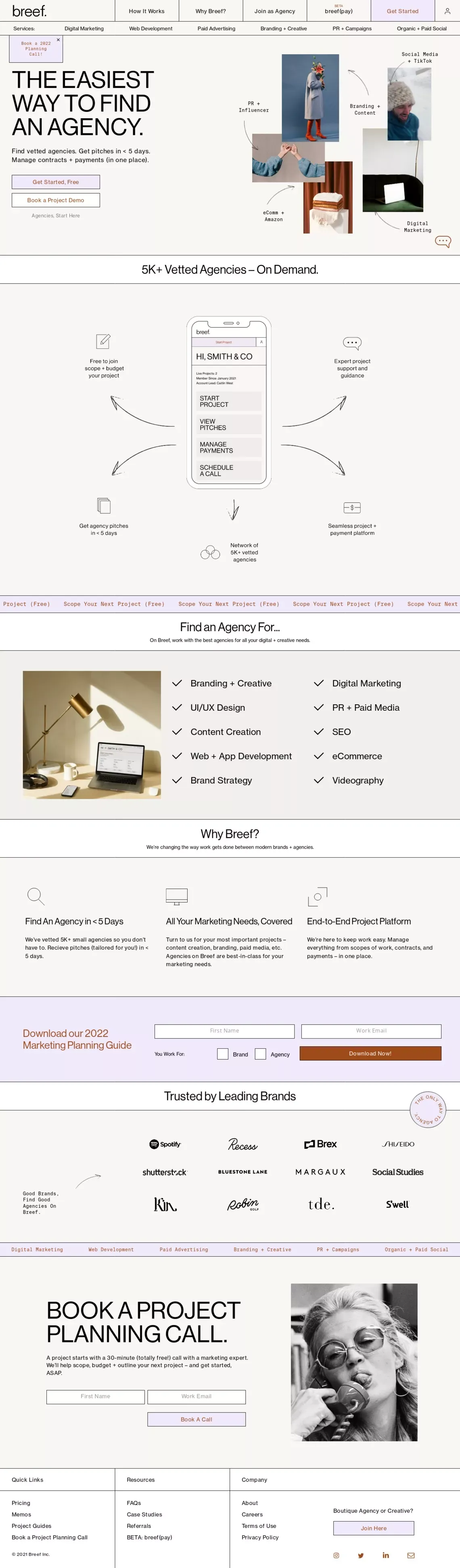 breef. | Outsource with the Best Agencies | Agency Outsourcing - Landing design
